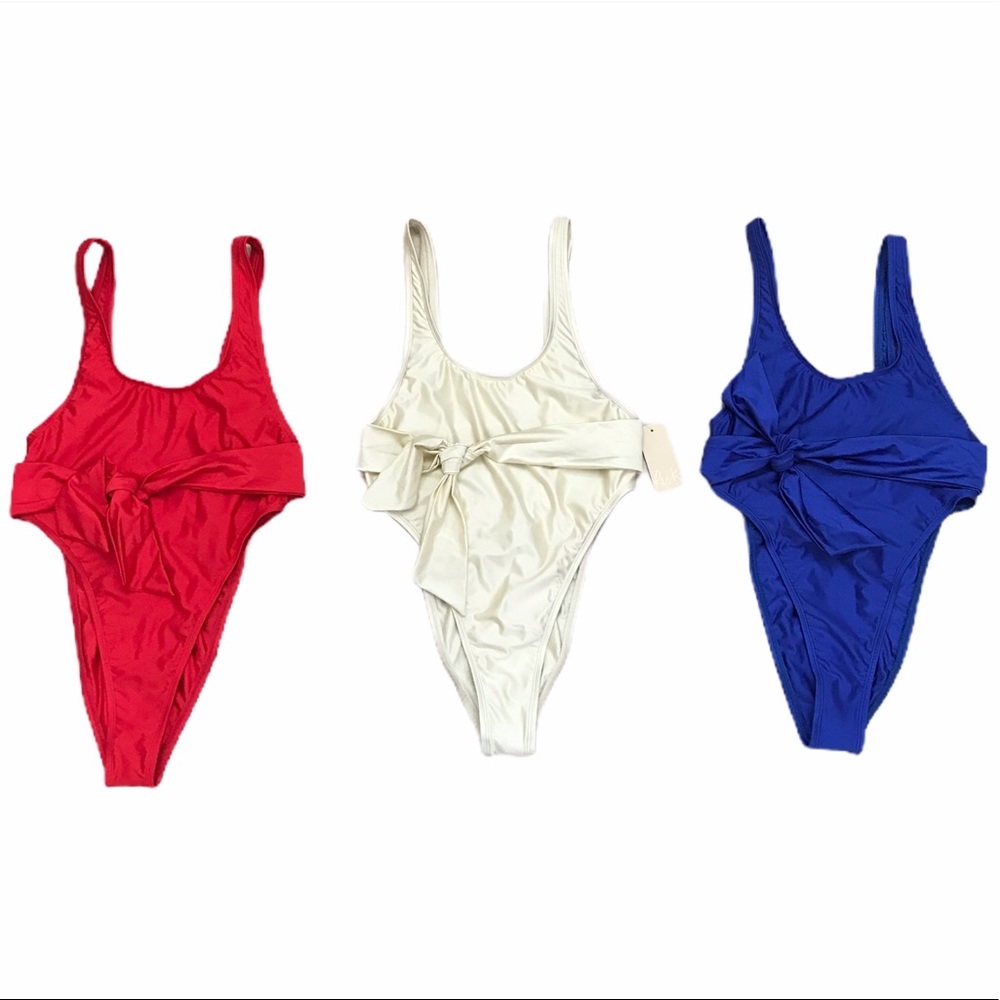 NWT Ris-K Cream One-Piece Bathing Suits Size M - Picture 4 of 8